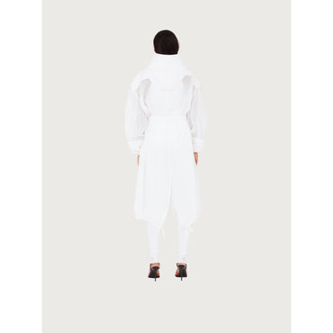 Women Unlined Organza Trench - Optic White