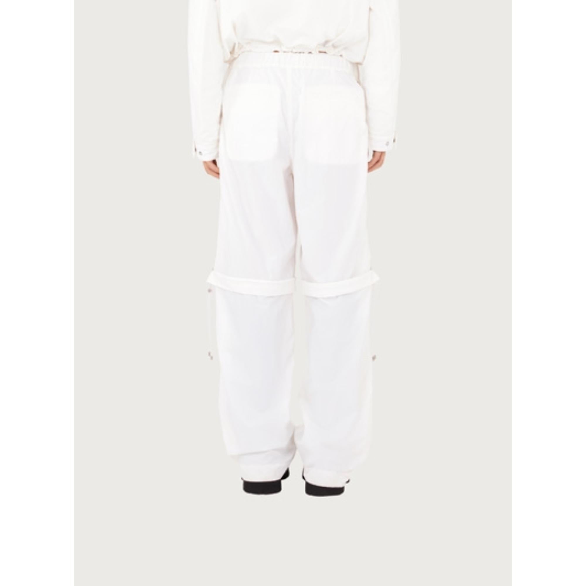 Men Elasticated Waist Cargo Pants - White