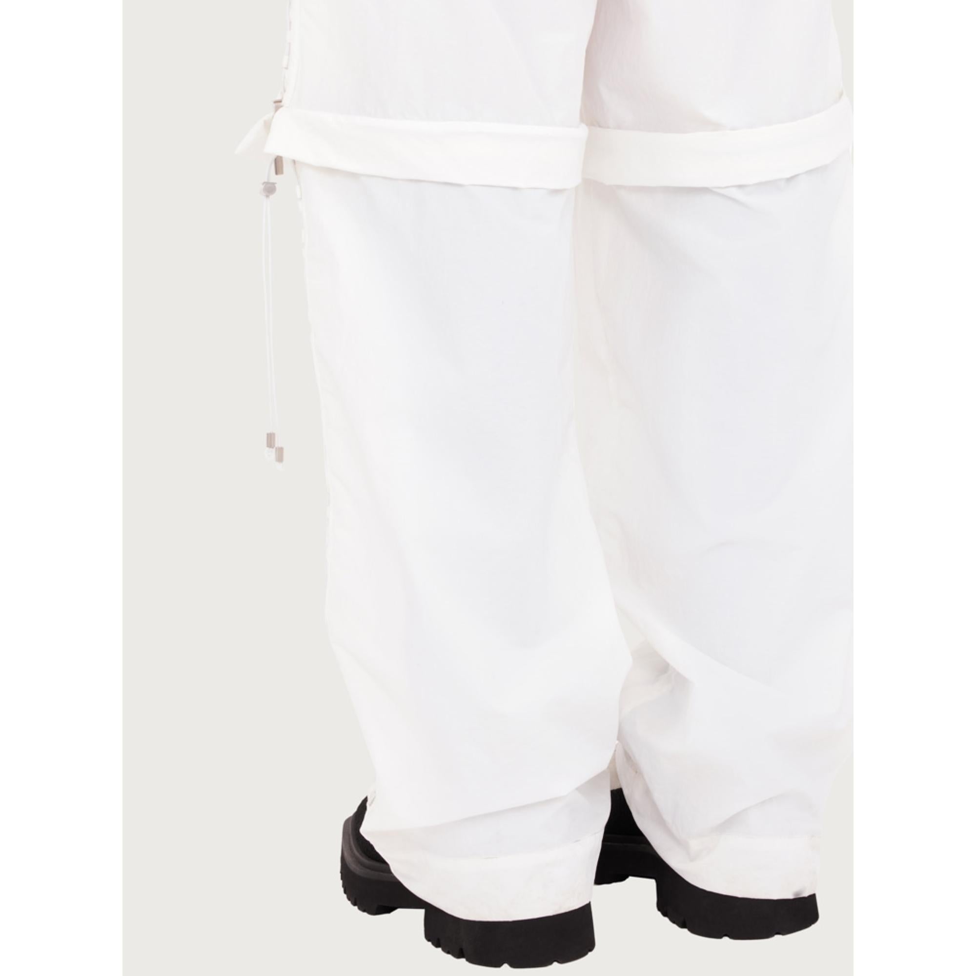 Men Elasticated Waist Cargo Pants - White