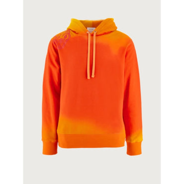 Men Sunset Print Hoodie - Red/Orange