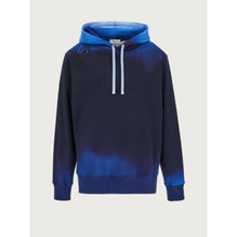 Men Sunset Print Hoodie - Black/Indigo