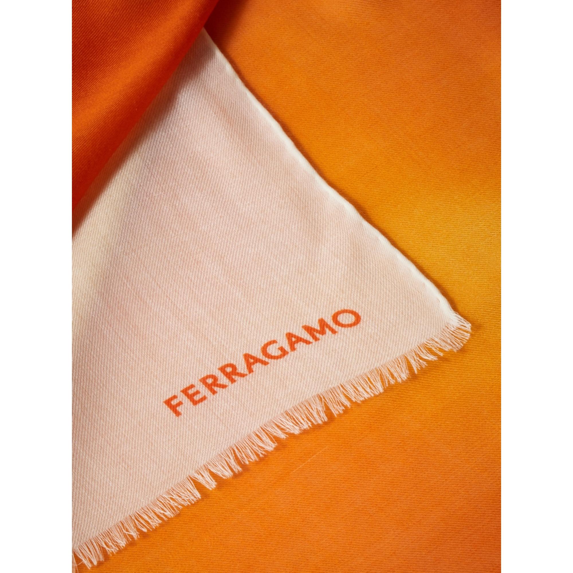 Women Ombre Print Stole - Orange