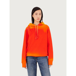 Women Long Sleeve Dip Dye Hoodie - Red/Orange/Yellow