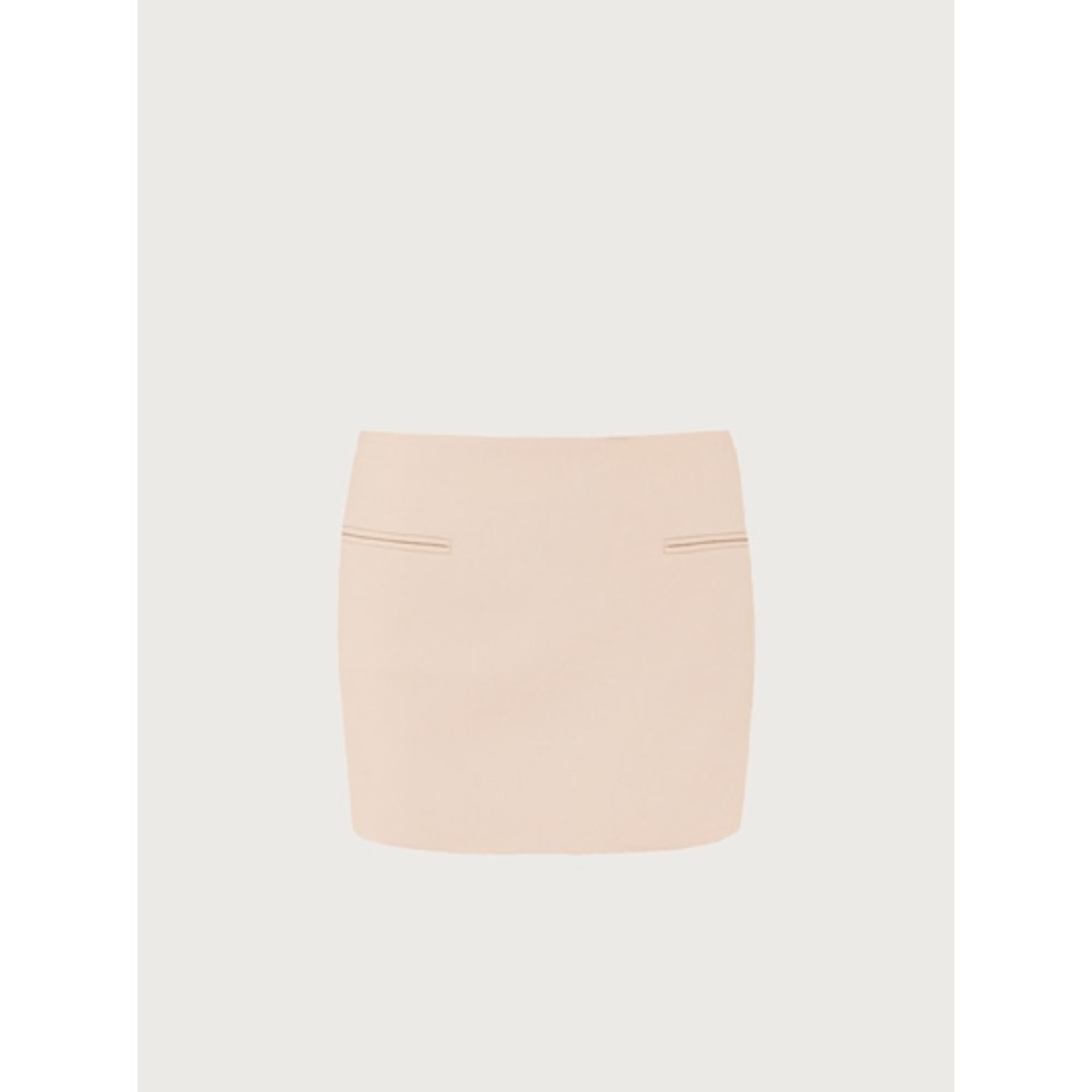 Women Straight Mini Skirt - Beige