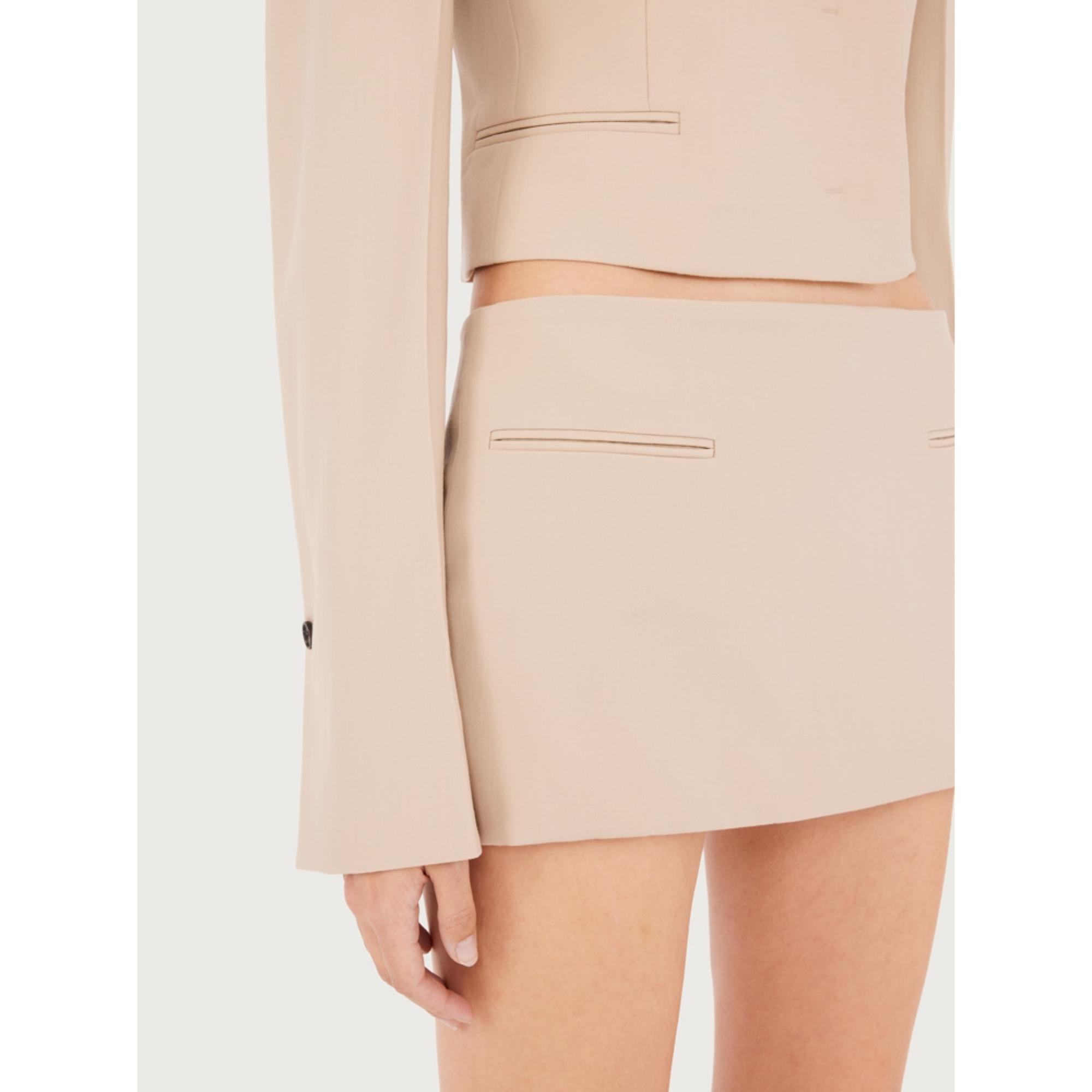 Women Straight Mini Skirt - Beige