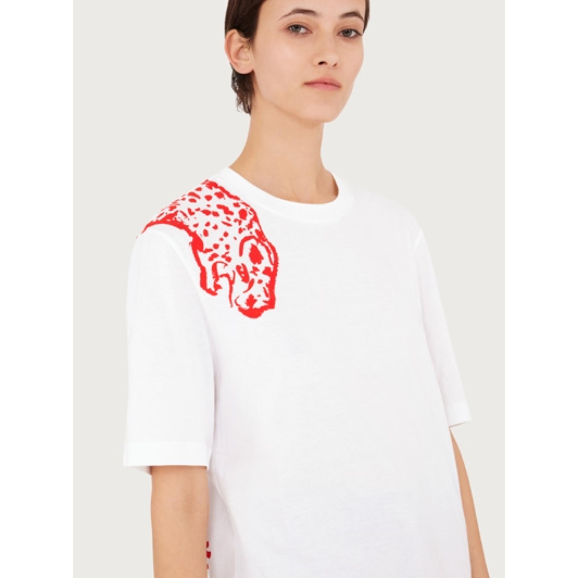 Women Jaguar Print T-Shirt - White