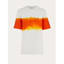 Women Sunset Print Signature T-Shirt - White/Orange