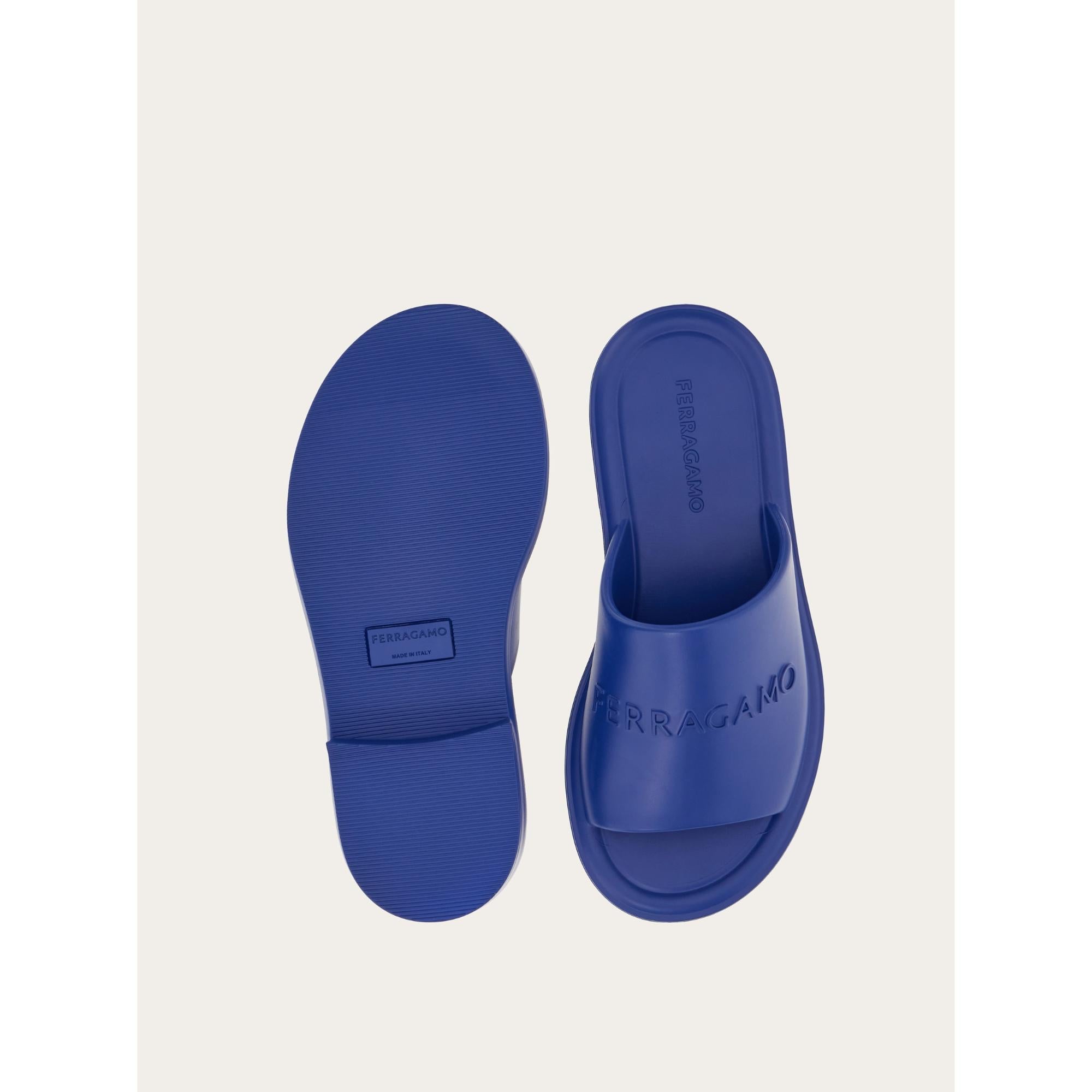 Men Rubber Sandals [Width: M] - Lapis Lazuli