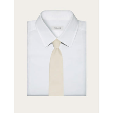 Men Cotton Tie - White