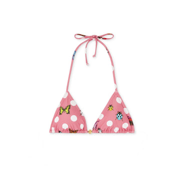 Women Swim Top - Pink+Multicolor