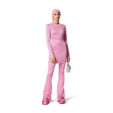 Women Knit Pant - Pink+Fuxia