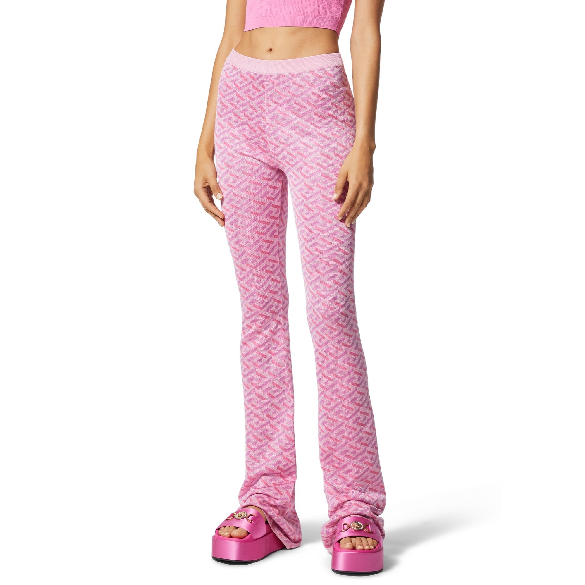 Women Knit Pant - Pink+Fuxia