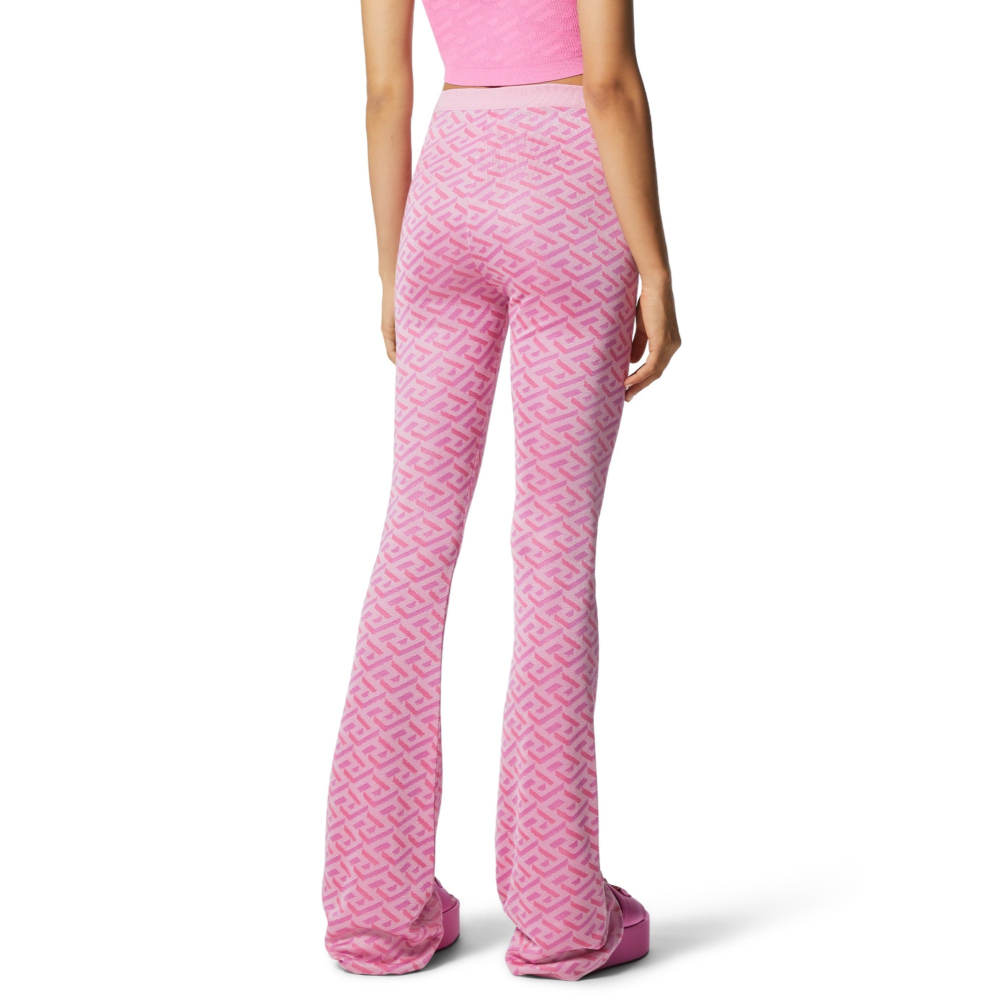 Women Knit Pant - Pink+Fuxia