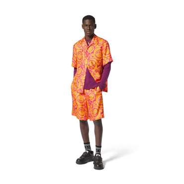 Men Shorts - Magenta+Tangerine