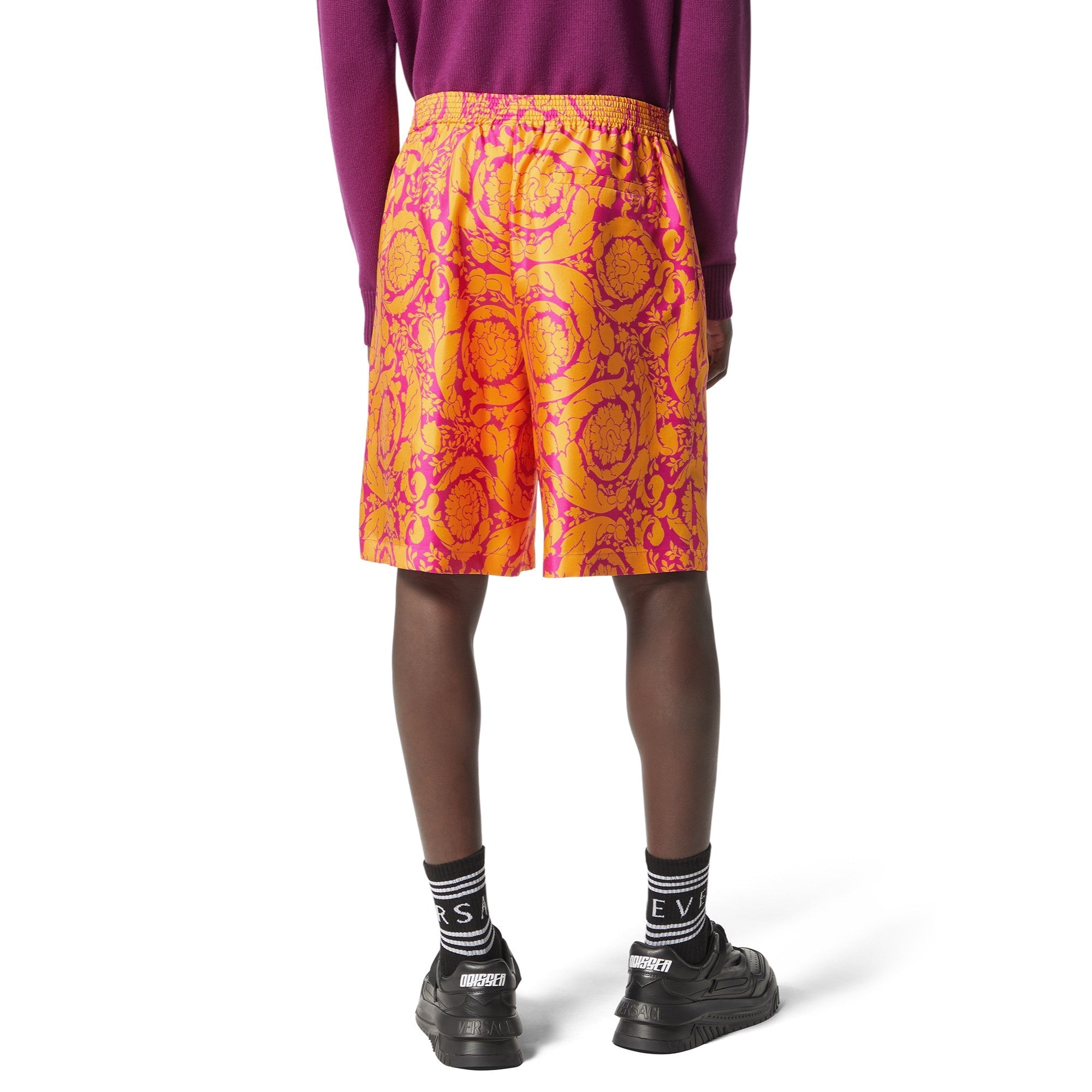 Men Shorts - Magenta+Tangerine