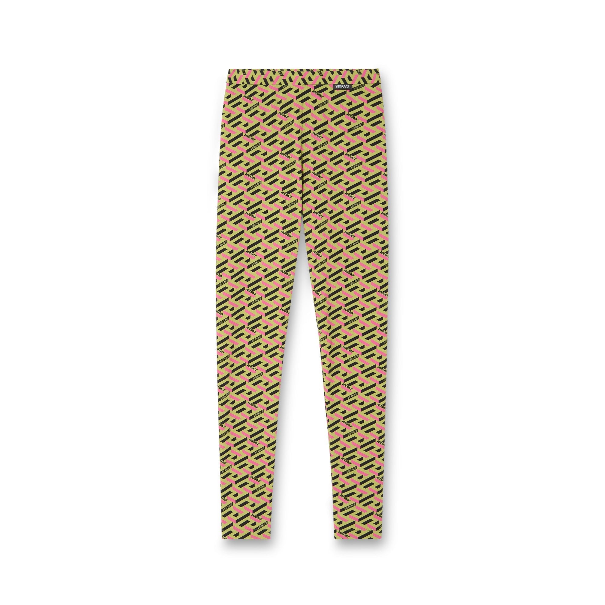 Women Leggings - Pale Avocado+Pink Lemonade
