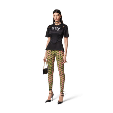 Women Leggings - Pale Avocado+Pink Lemonade