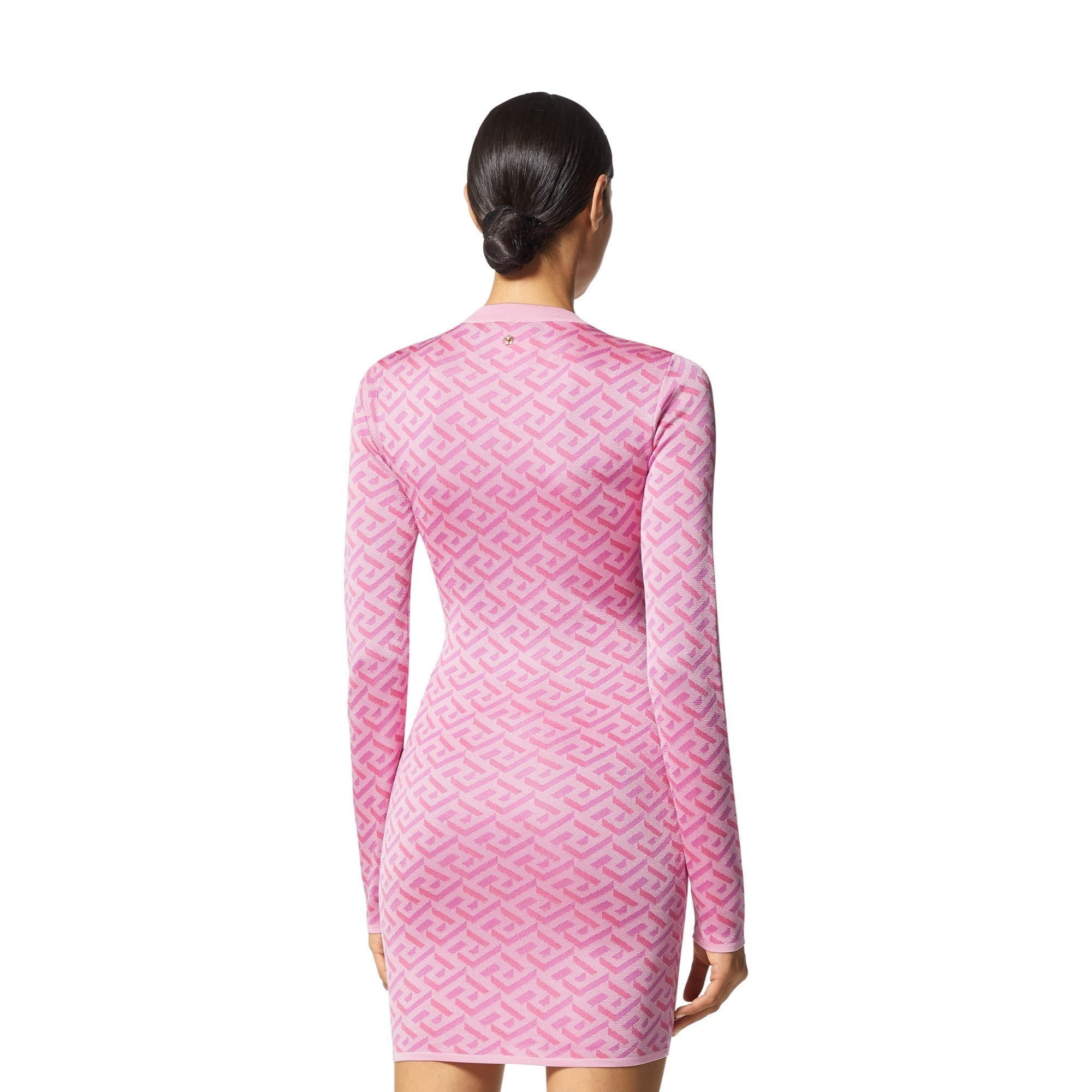 Women Knit Dress - Pink+Fuxia