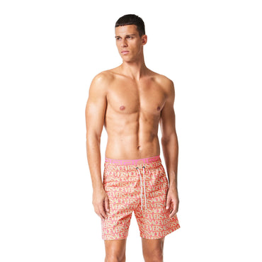 Men Swim Shorts - Pink+Ivory