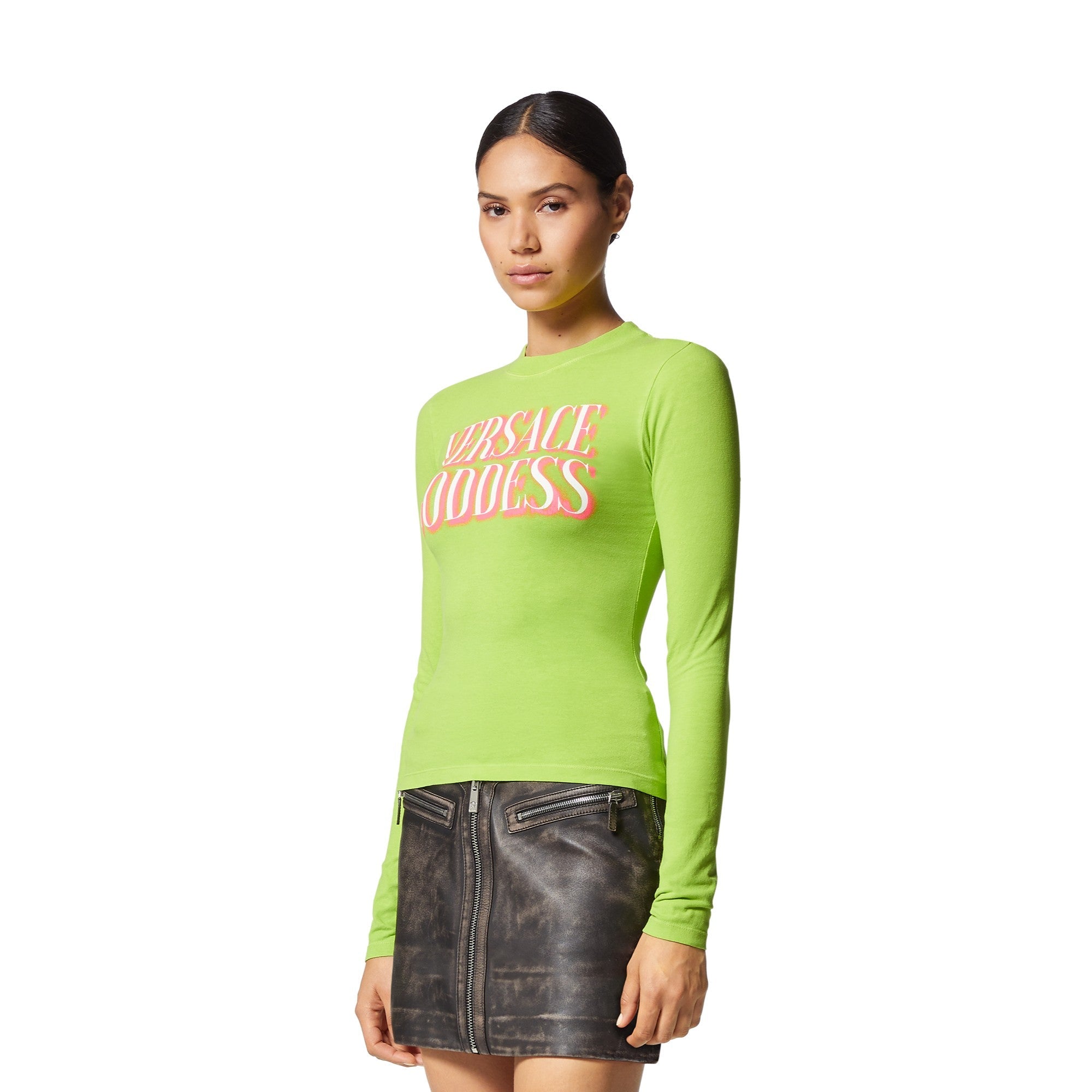 Women T-Shirt - Acid Lime+Fuxia