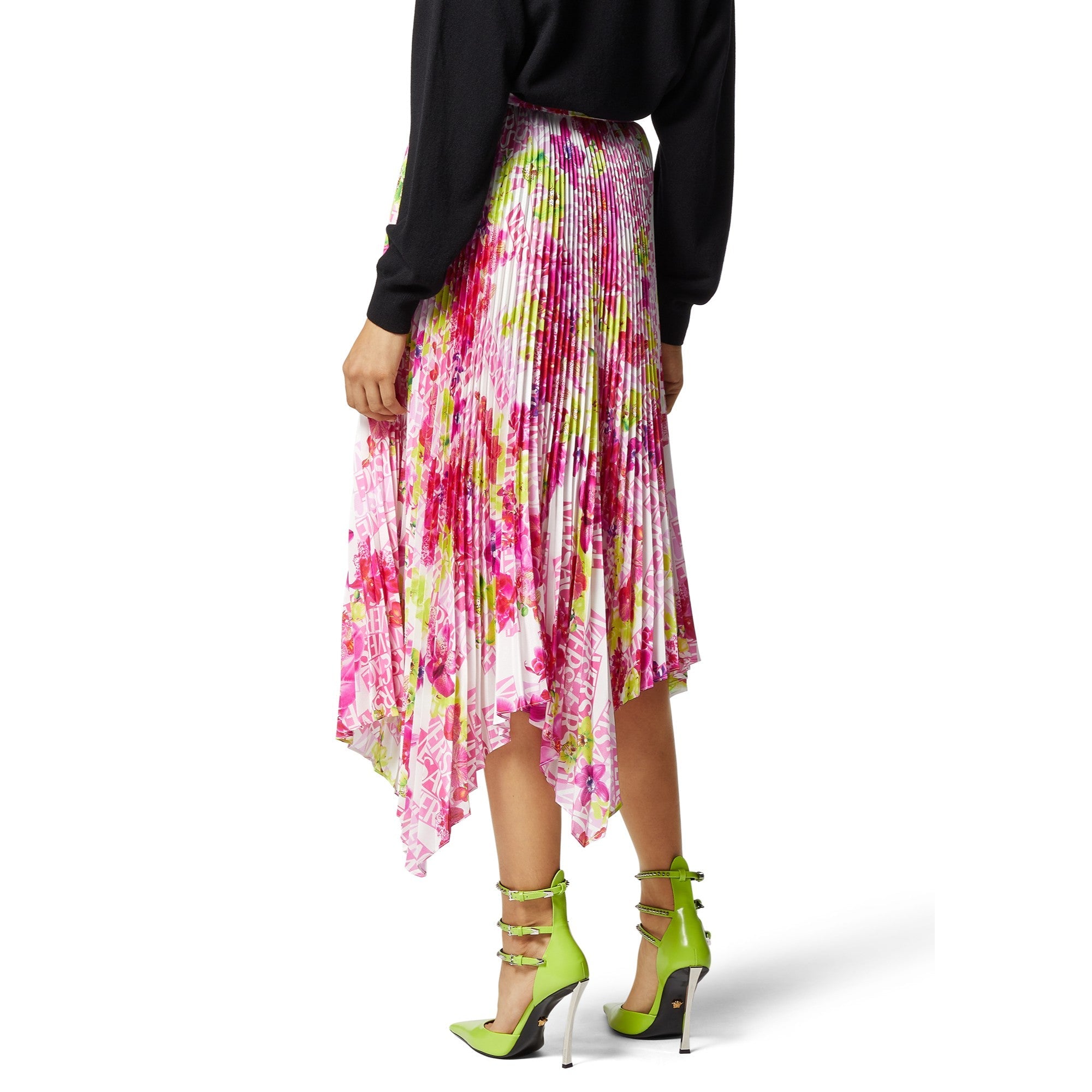 Women Skirt - White+Pink