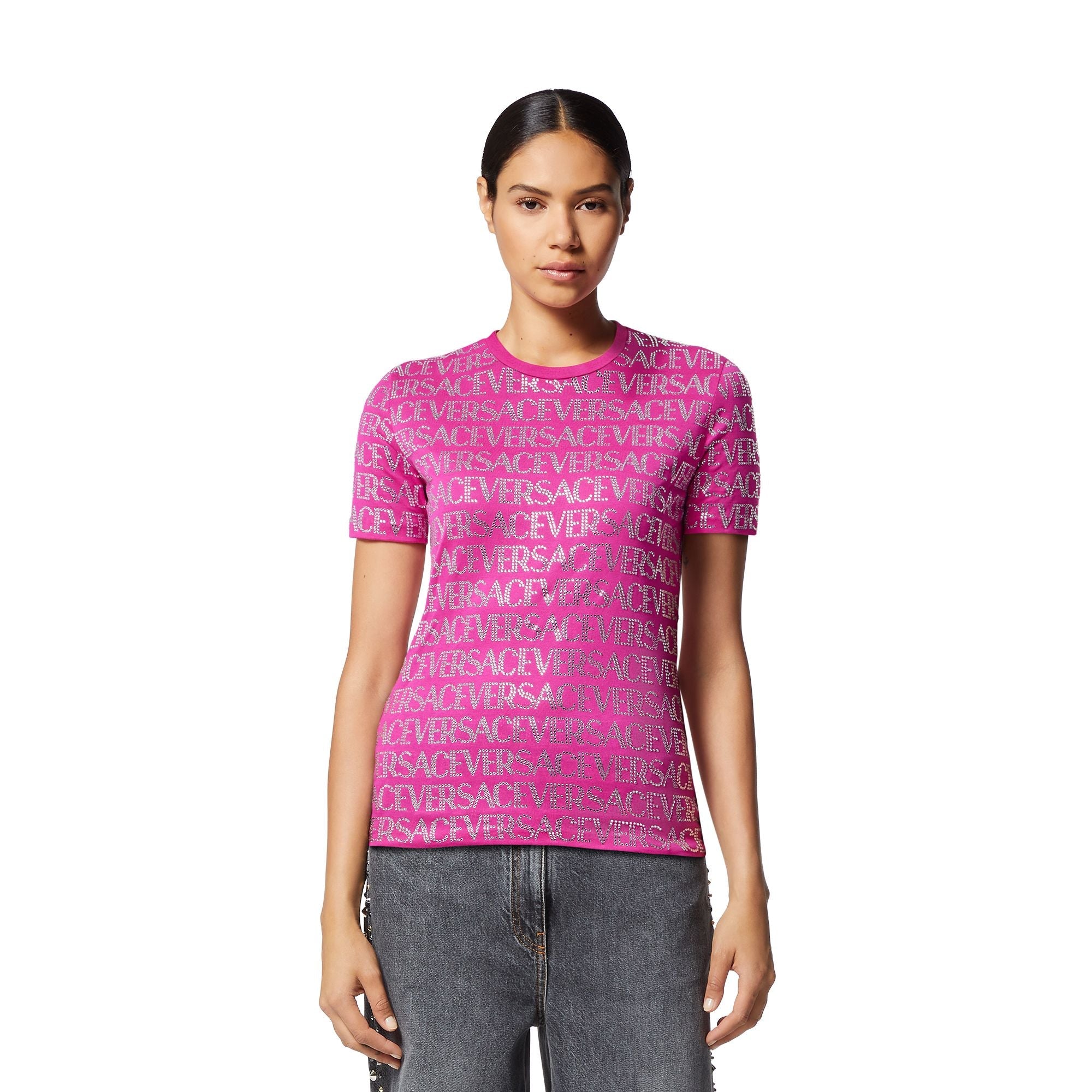 Women T-Shirt - Fuxia+Crystal