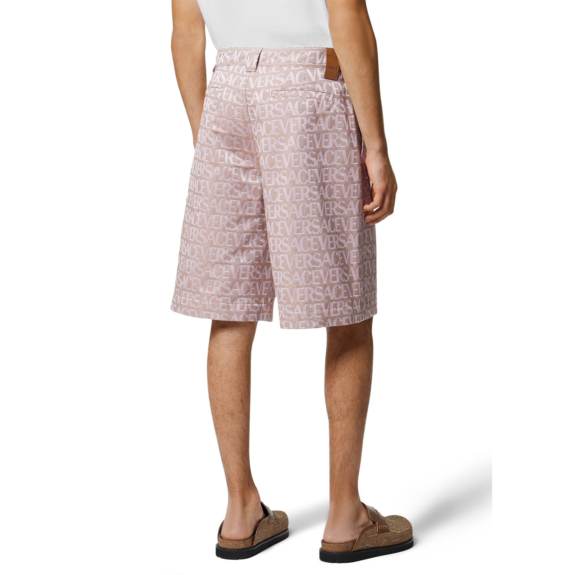 Men Shorts - Pale Pink+Beige
