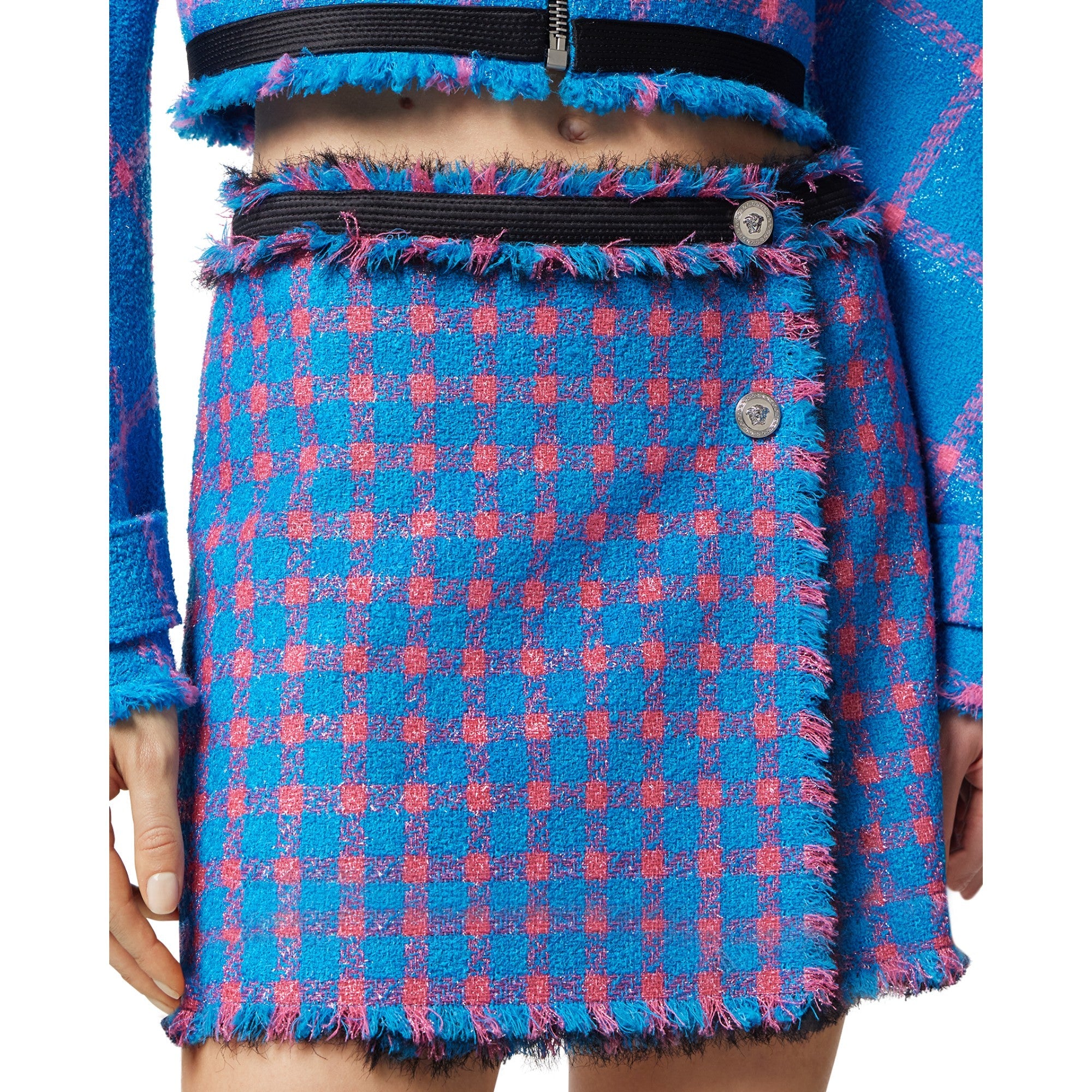 Women Skirt - Mediterranean Blue+Flamingo