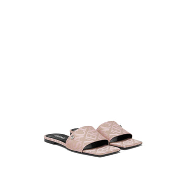 Women Flat Sandals - Beige+Baby Pink New