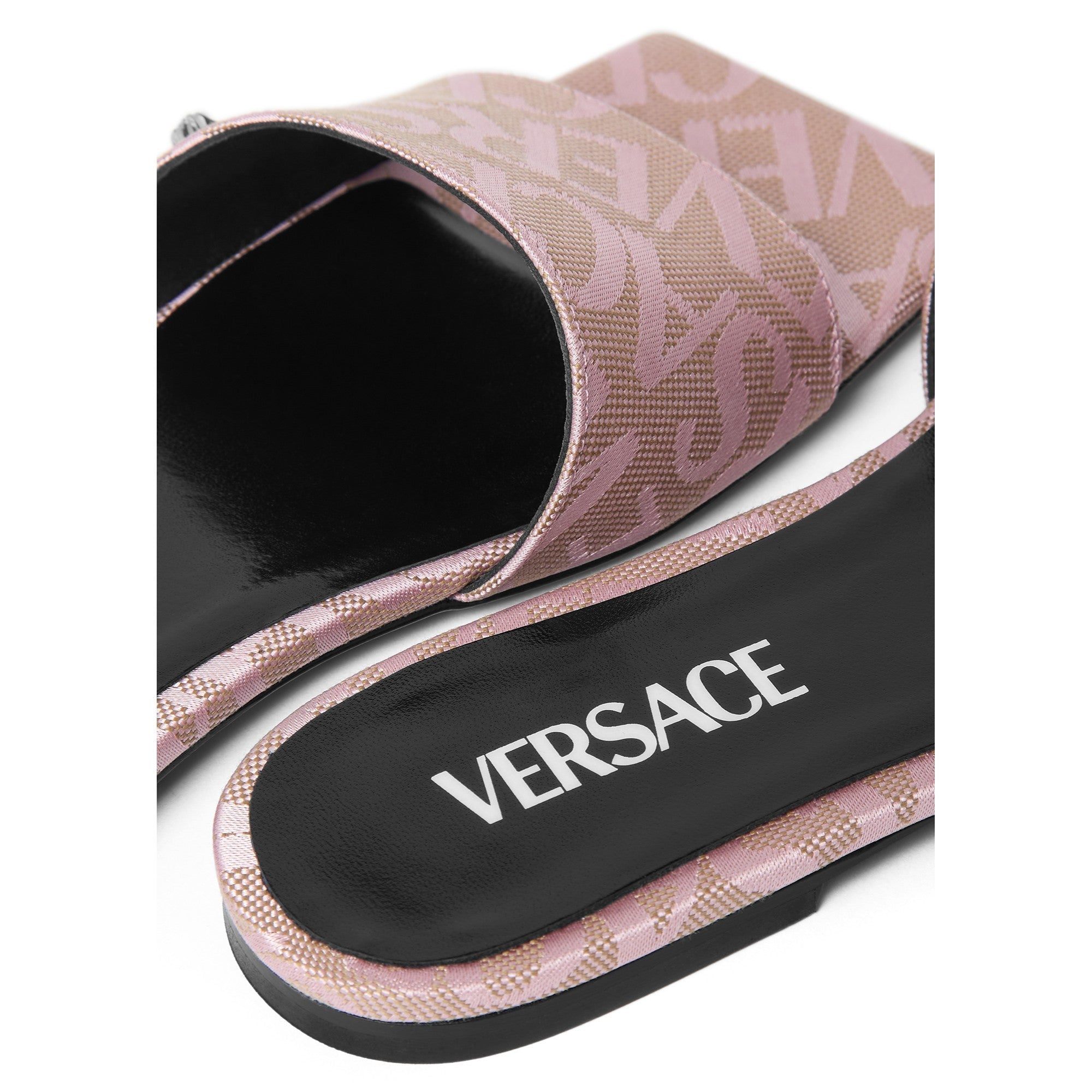 Women Flat Sandals - Beige+Baby Pink New