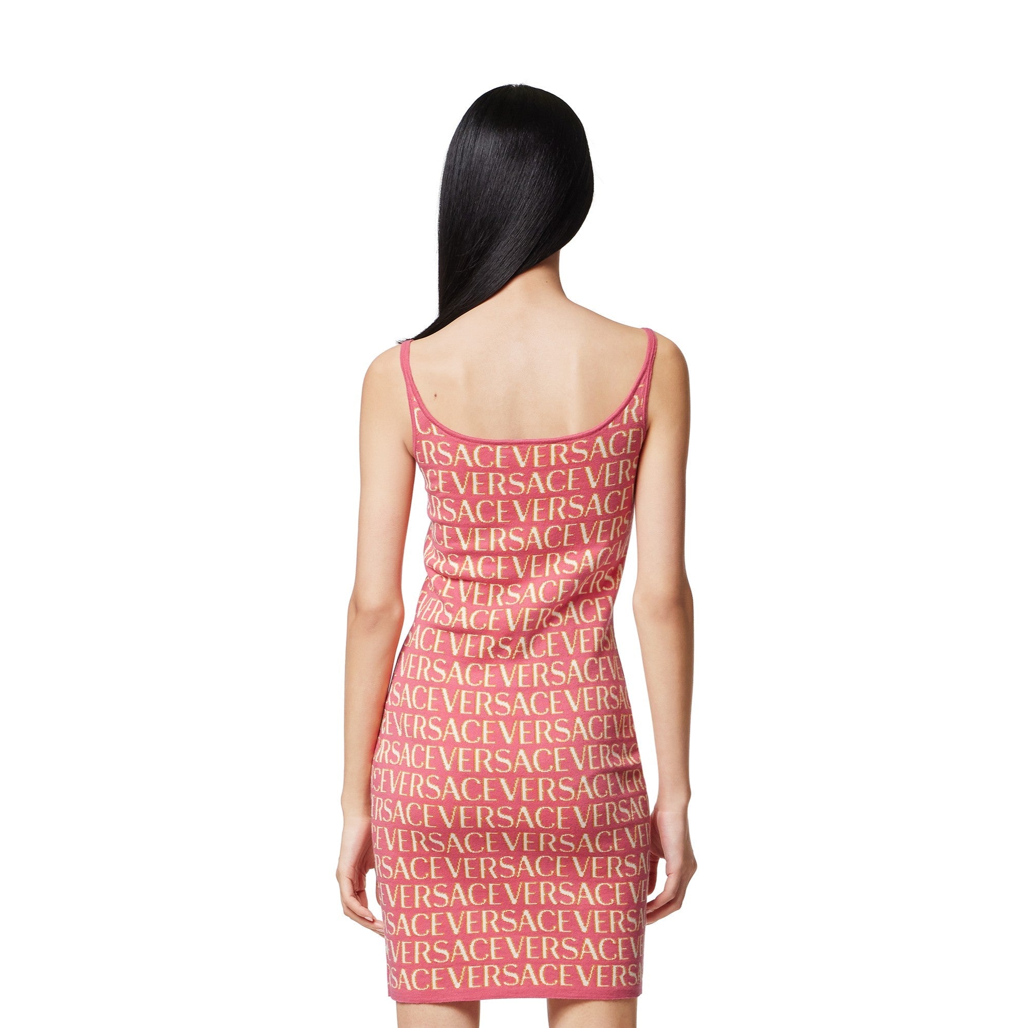 Women Knit Dress - Fuxia+Pink