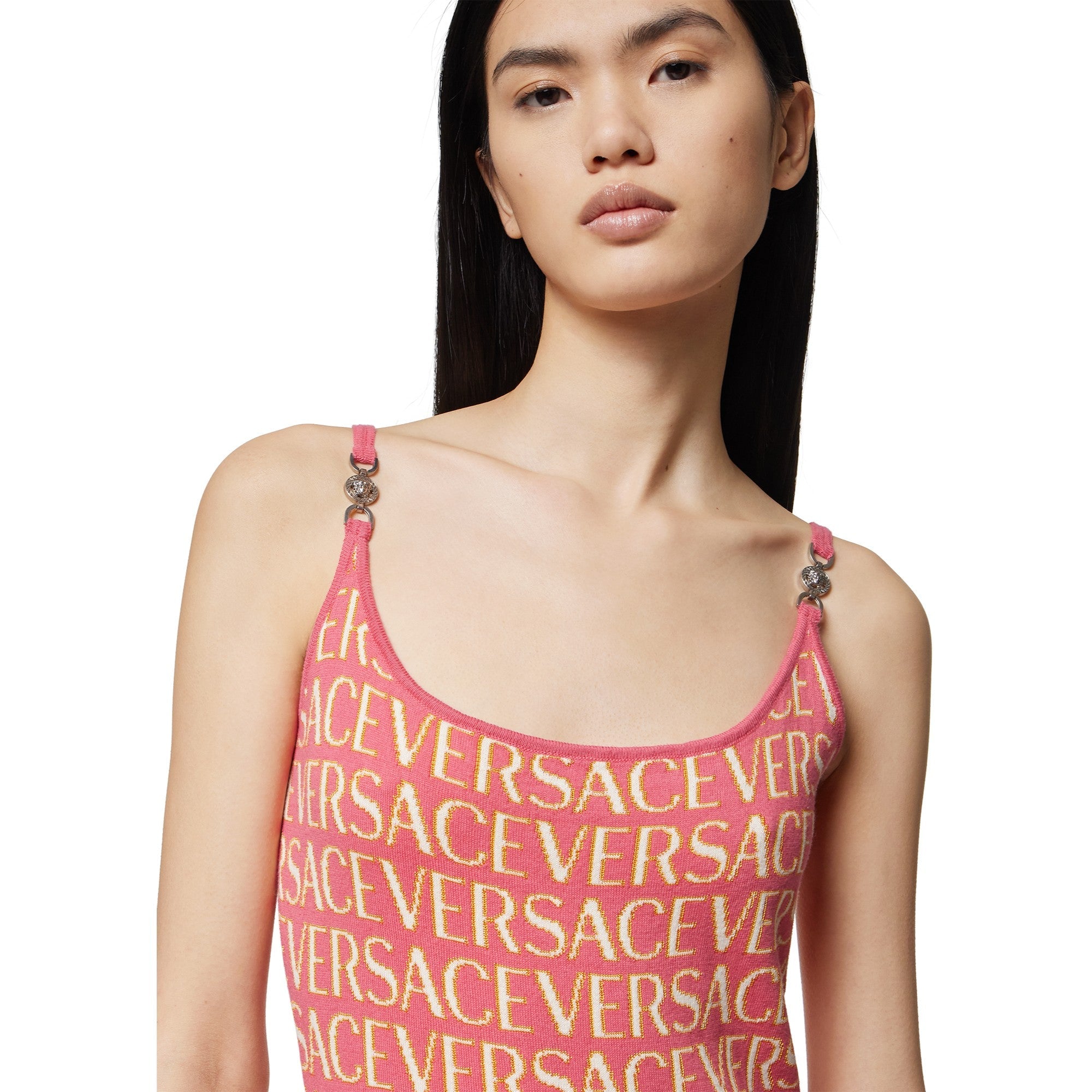 Women Knit Dress - Fuxia+Pink