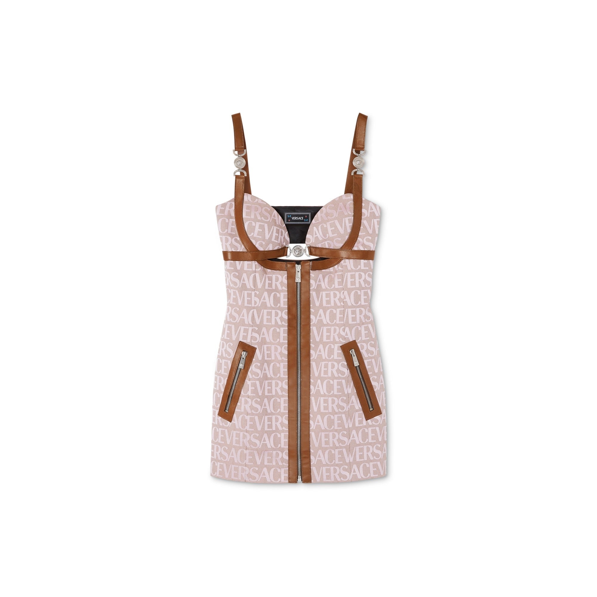 Women Dress - Pale Pink+Beige