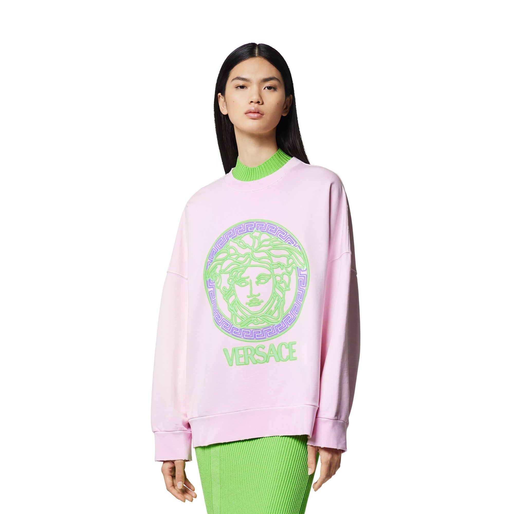 Women Sweatshirt - Baby Pink+Neon Green+Neon Lavander