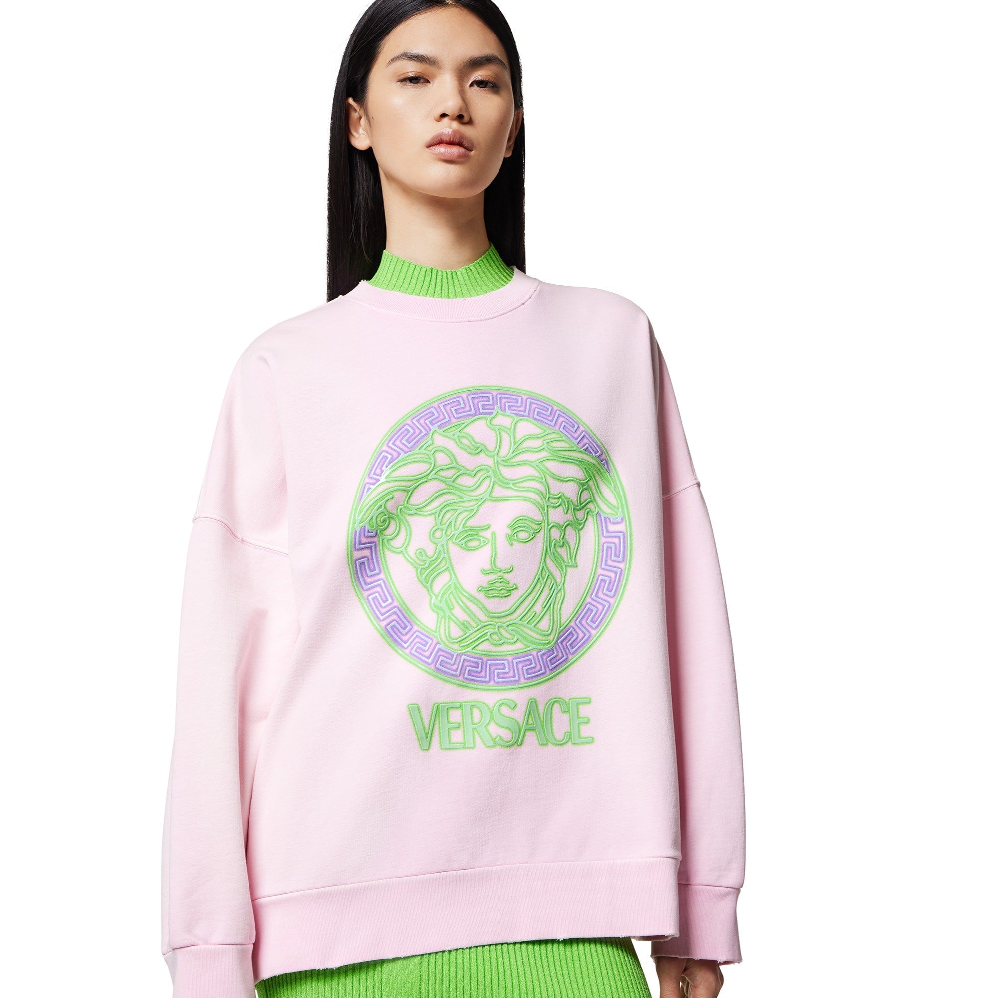 Women Sweatshirt - Baby Pink+Neon Green+Neon Lavander