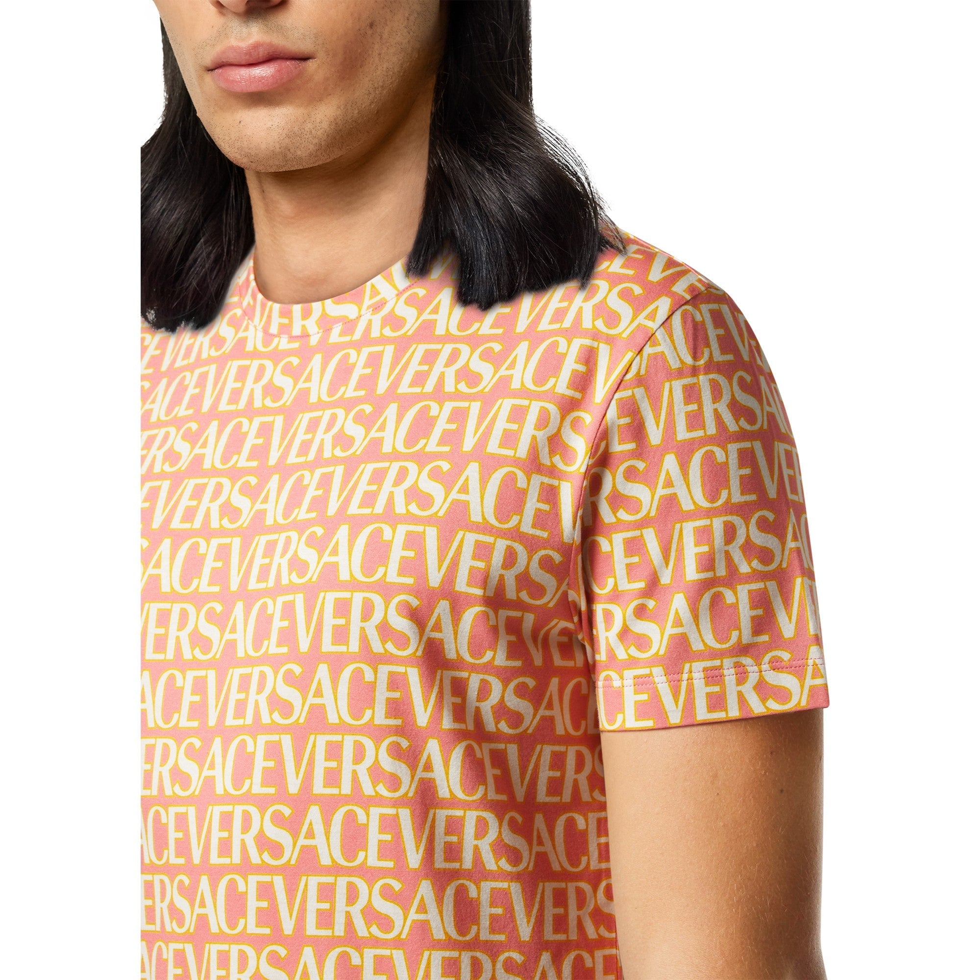 Men T-Shirt - Pink+Ivory
