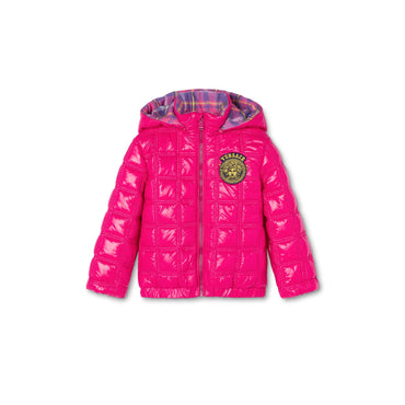 Kids Padded Jacket - Fuxia+Gold+Fuxia