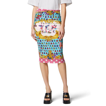 Women Skirt - Pink+Light Blue+Ivory