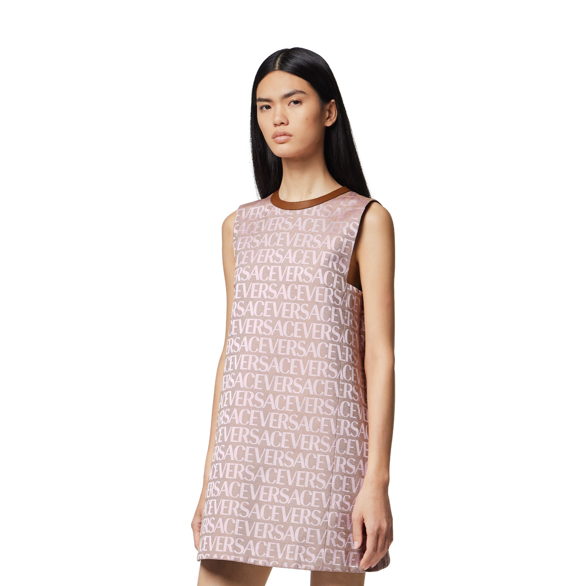 Women Dress - Pale Pink+Beige