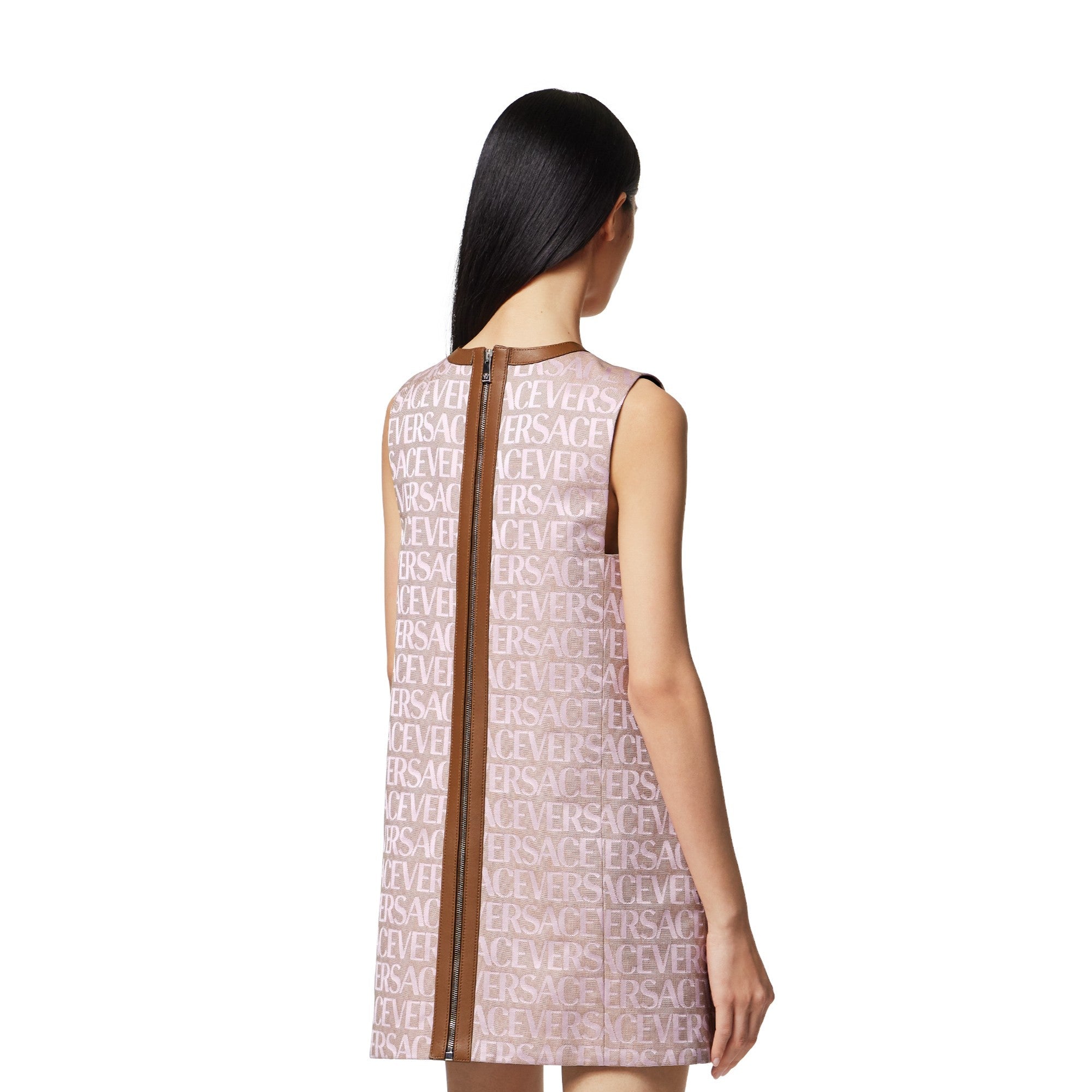 Women Dress - Pale Pink+Beige