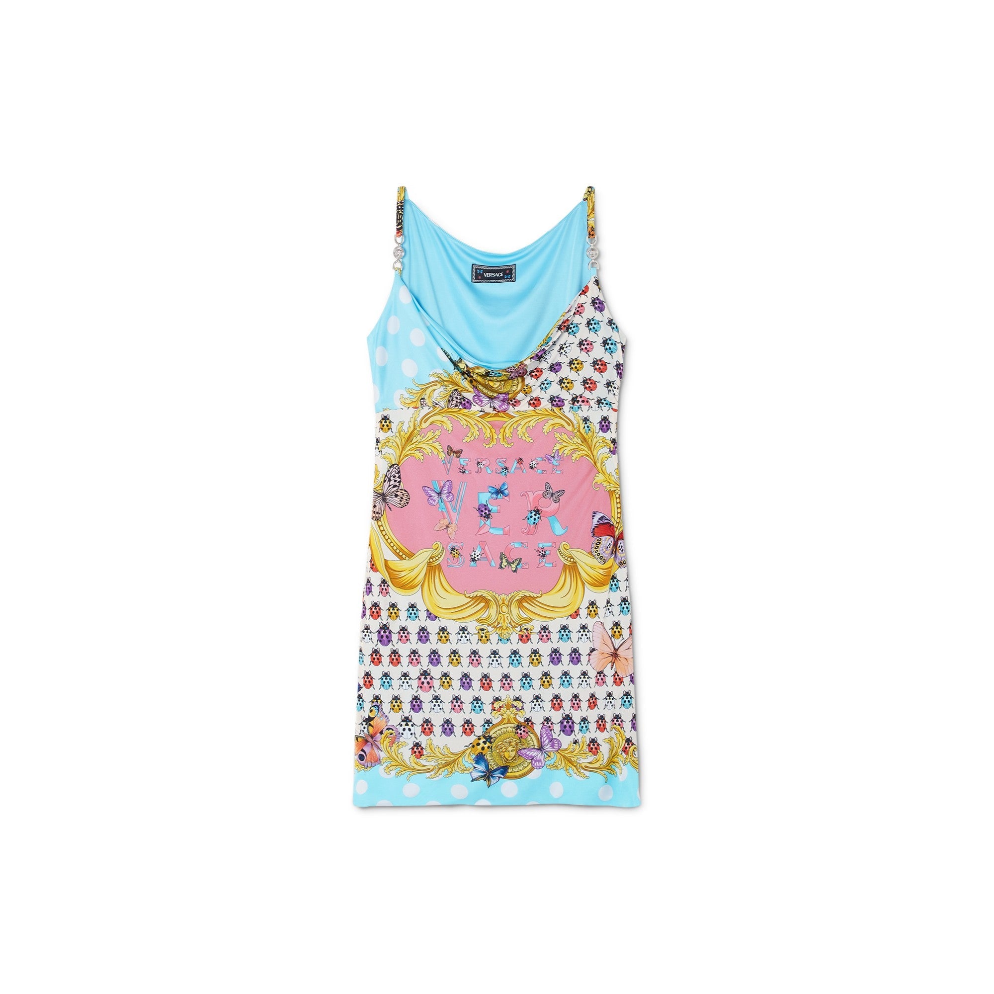 Women Dress - Light Blue+Ivory+Pink