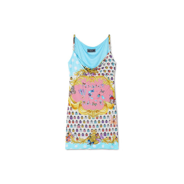 Women Dress - Light Blue+Ivory+Pink