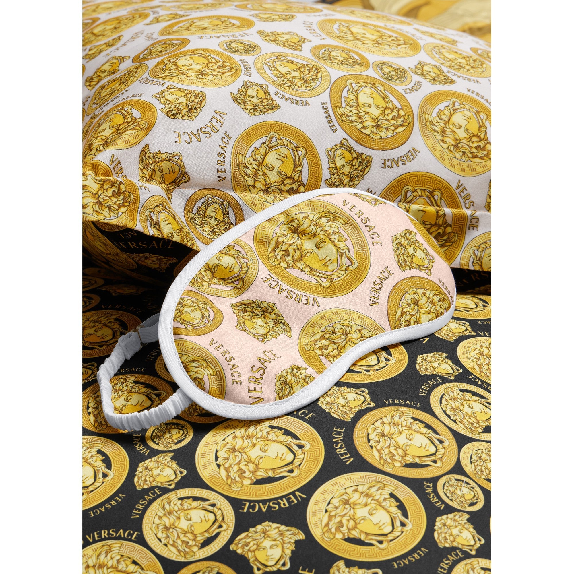 Unisex Fabric Night Mask - Pink-Gold