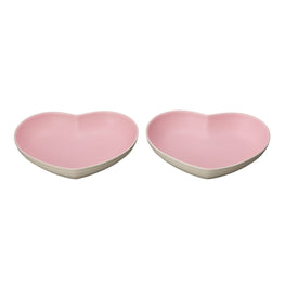 2 x Medium Heart Dish - Pink Essence