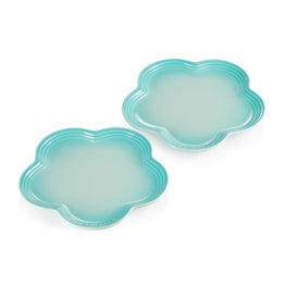 2 x Large Flower Plate - Cool Mint