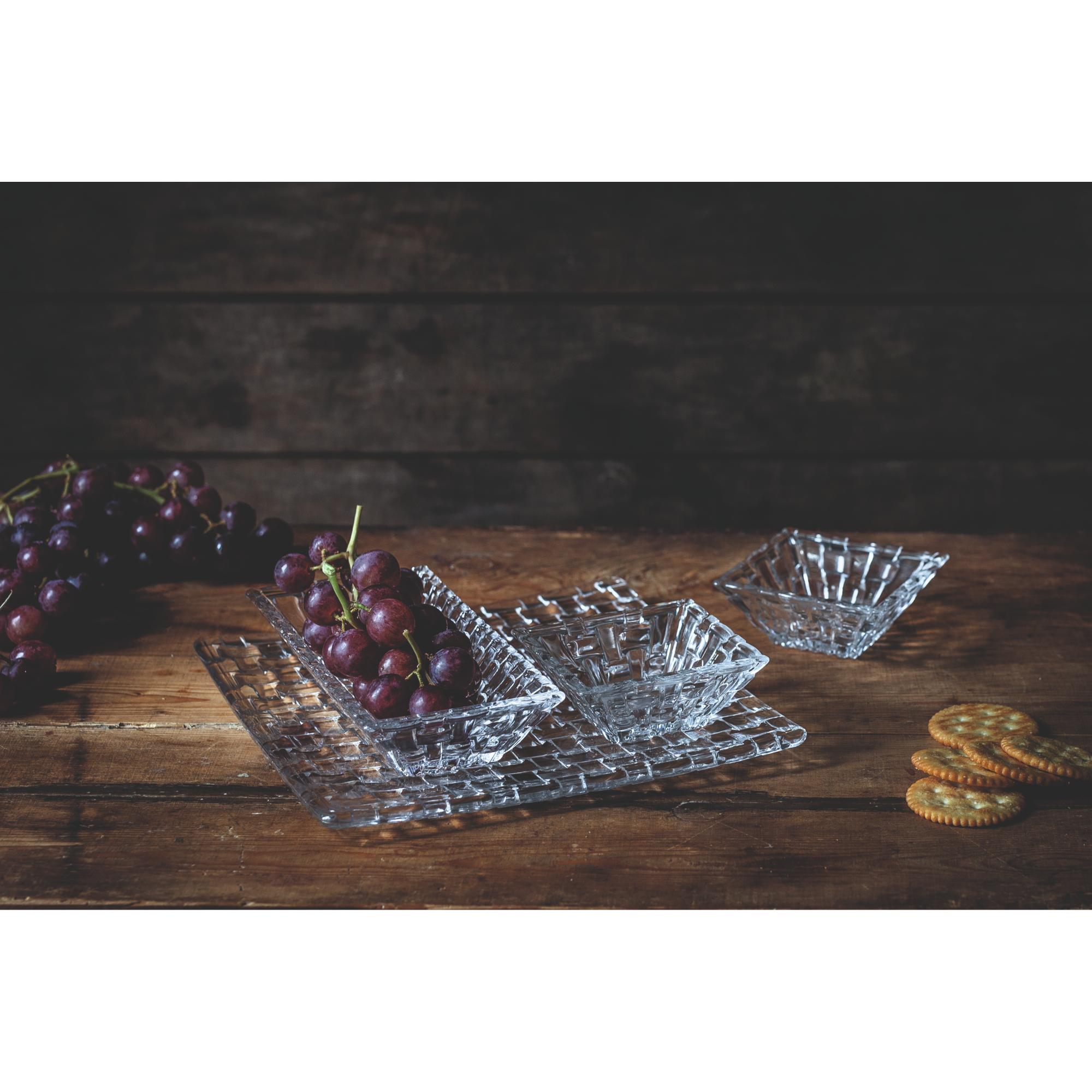 Nachtmann 2pc Lead Free Crystal Rectangle Bowl Set - 17cm