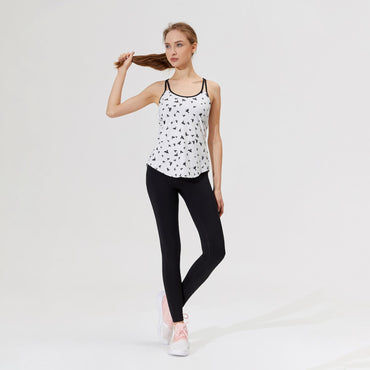 Titika Metro Training Tank in Bird Pattern - White/Black