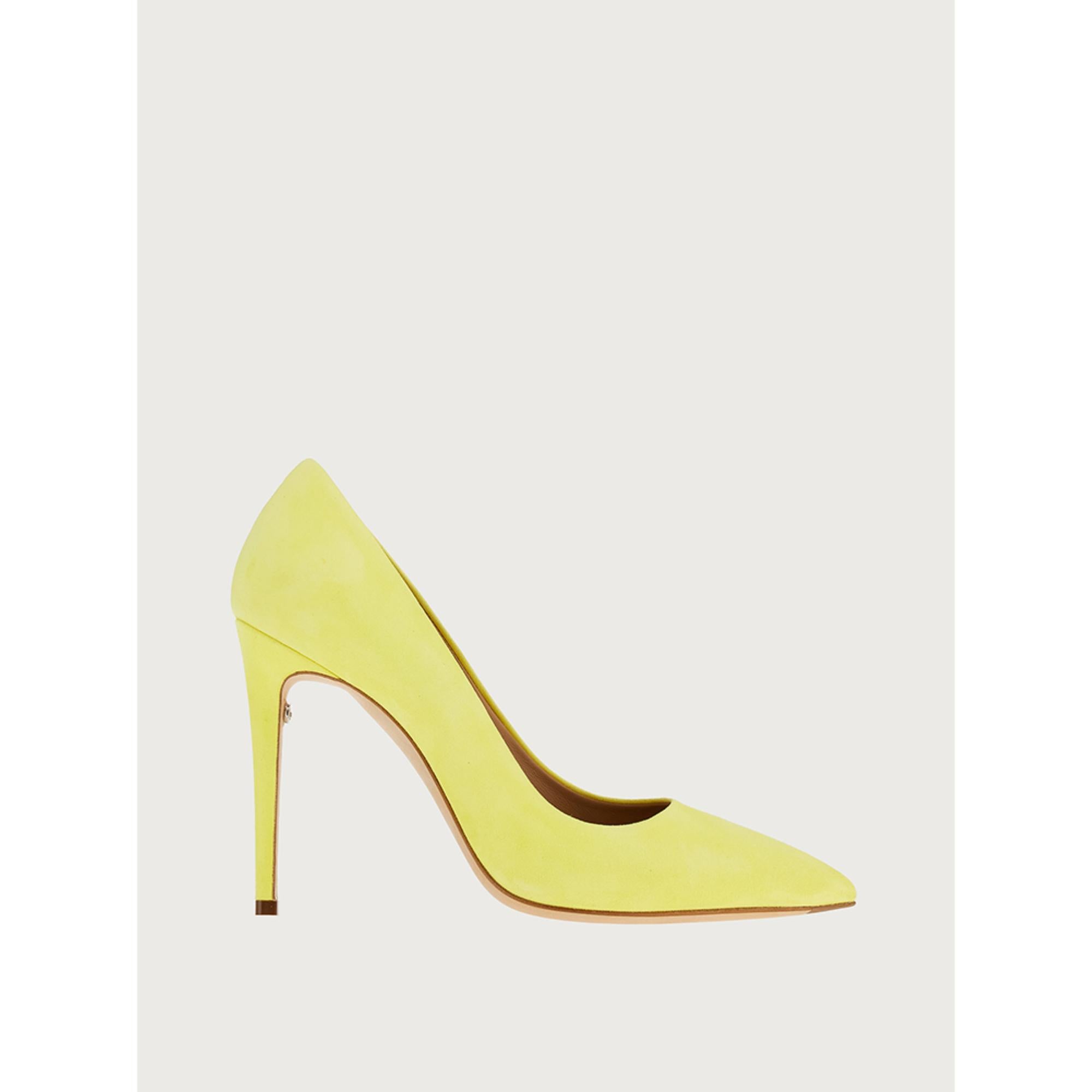 Women Pumps [Width: 1D] - Canary Yellow/Biscotto