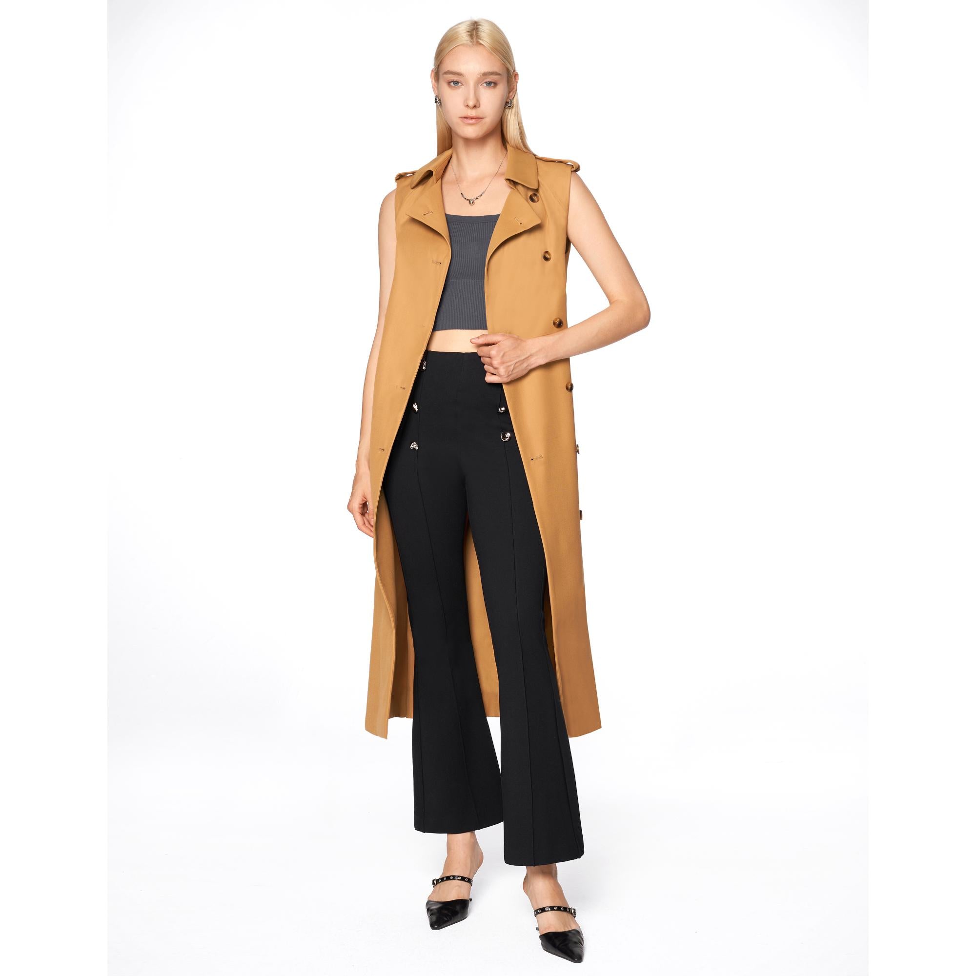 Double-breasted Belted Dress - Khaki