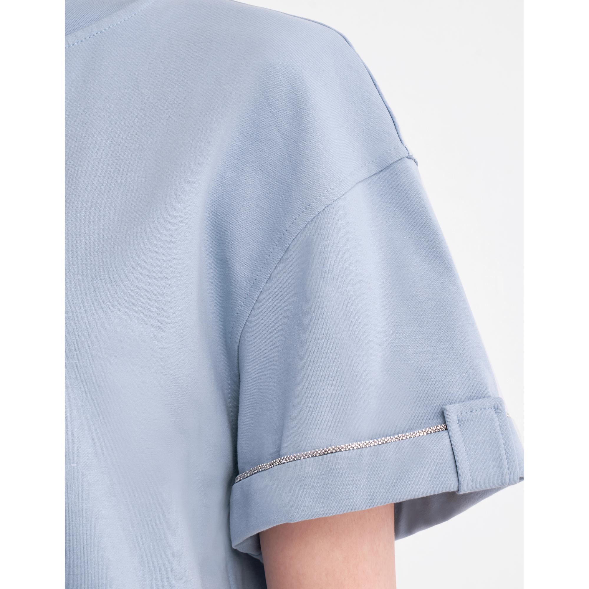 Round Neck Short Sleeve Dress - Blue